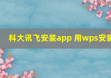 科大讯飞安装app 用wps安装